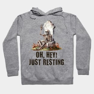 Funny skeleton taking a rest design Hoodie